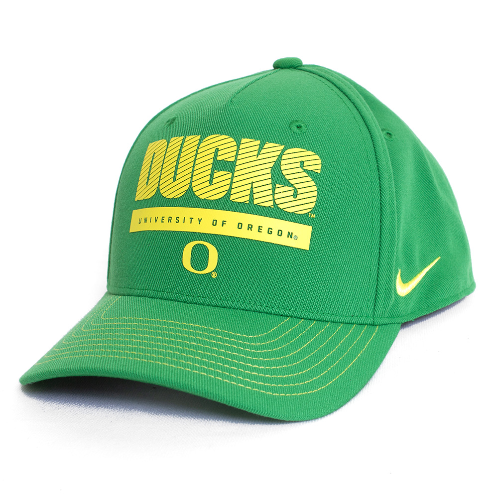 Classic Oregon O, Nike, Green, Curved Bill, Polyester, Accessories, Unisex, Heavy weight, Adjustable, Hat, 796322